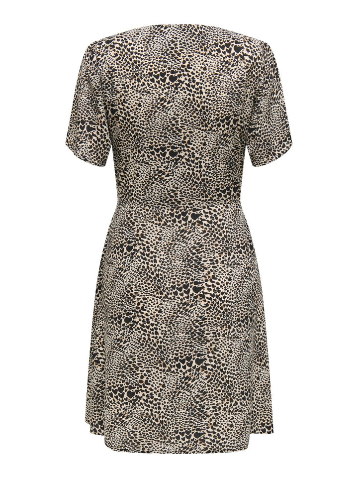 Onlevida S/s Short Dress Wvn Noos - Zwart Dessin