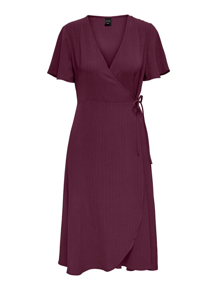 Onlcali Life S/s Wrap Dress Wvn Noos - Fuchsia