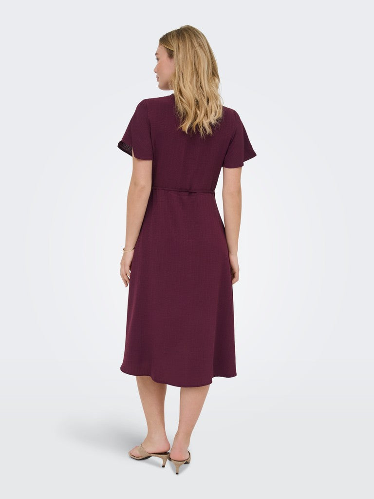 Onlcali Life S/s Wrap Dress Wvn Noos - Fuchsia