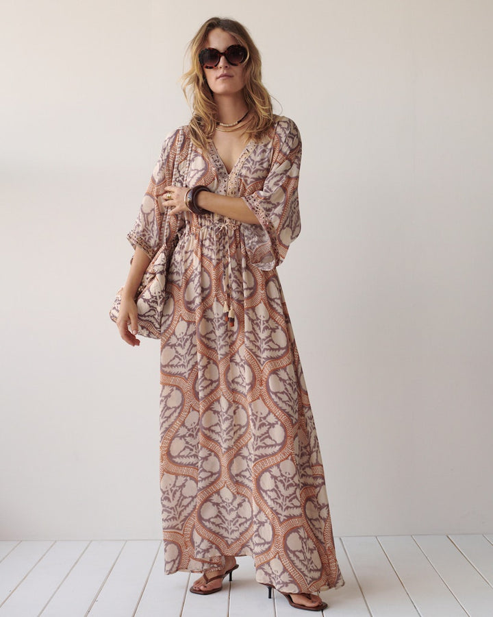 Dress Art Deco Print - Oranje Dessin