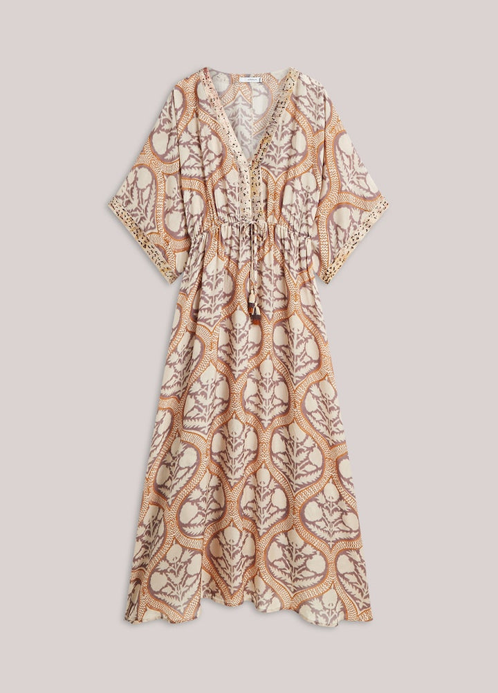 Dress Art Deco Print - Oranje Dessin