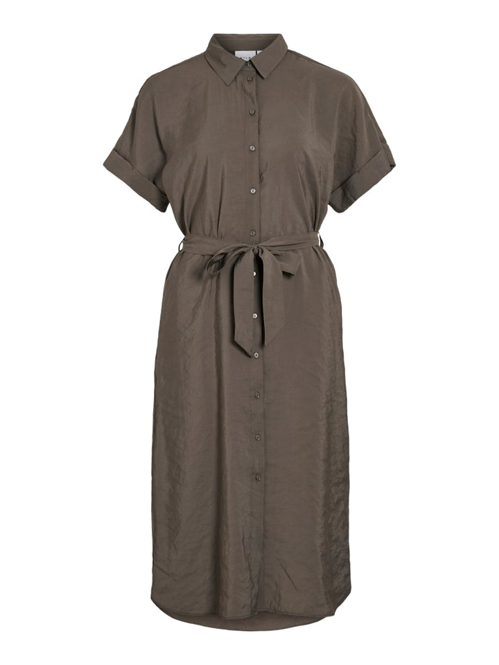 Vihula S/s Midi Shirt Dress - Noos - Taupe