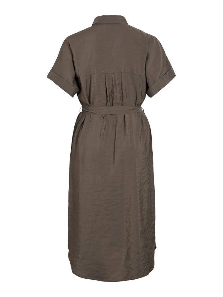 Vihula S/s Midi Shirt Dress - Noos - Taupe