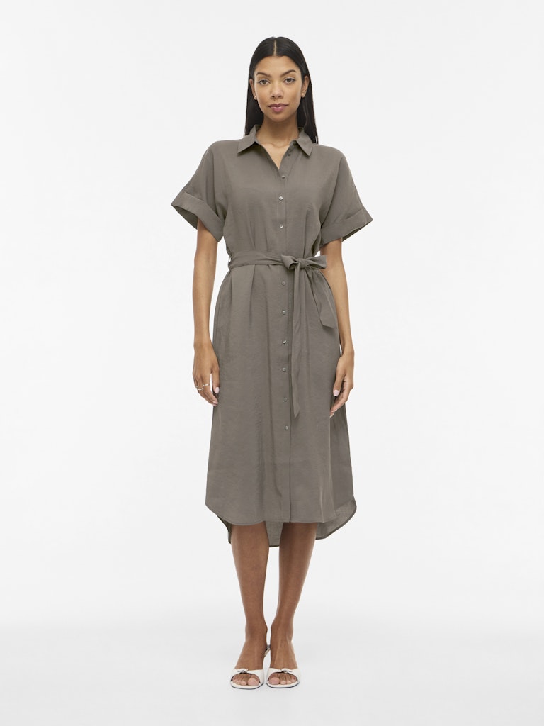 Vihula S/s Midi Shirt Dress - Noos - Taupe