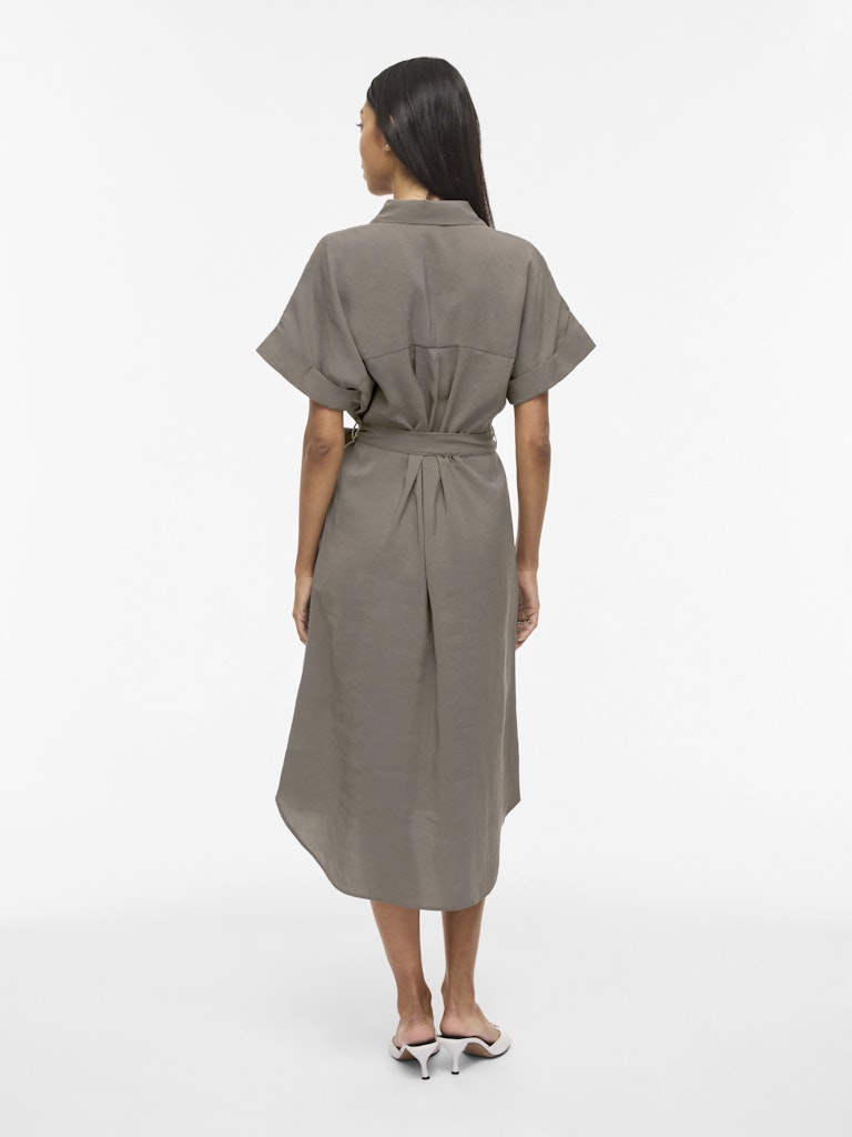 Vihula S/s Midi Shirt Dress - Noos - Taupe