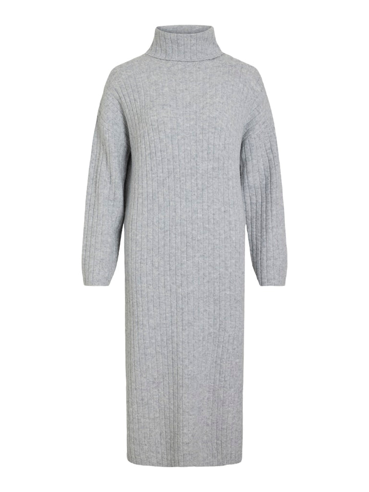 Vilassia Rollneck L/s Knit Dress - Lichtgrijs