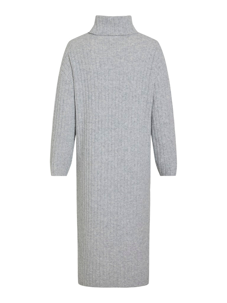 Vilassia Rollneck L/s Knit Dress - Lichtgrijs