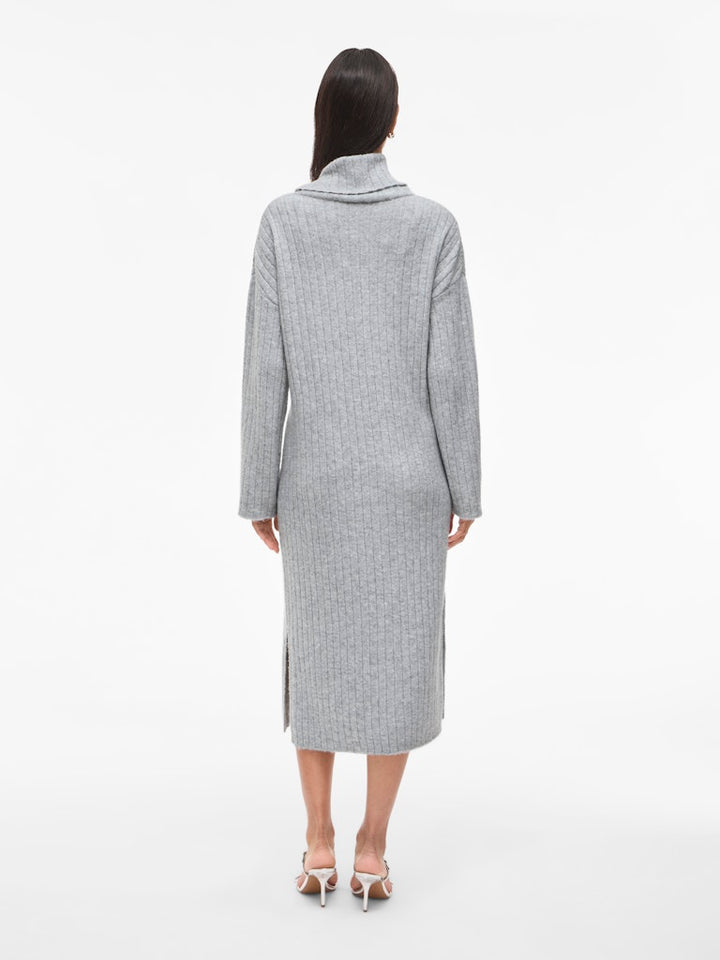 Vilassia Rollneck L/s Knit Dress - Lichtgrijs