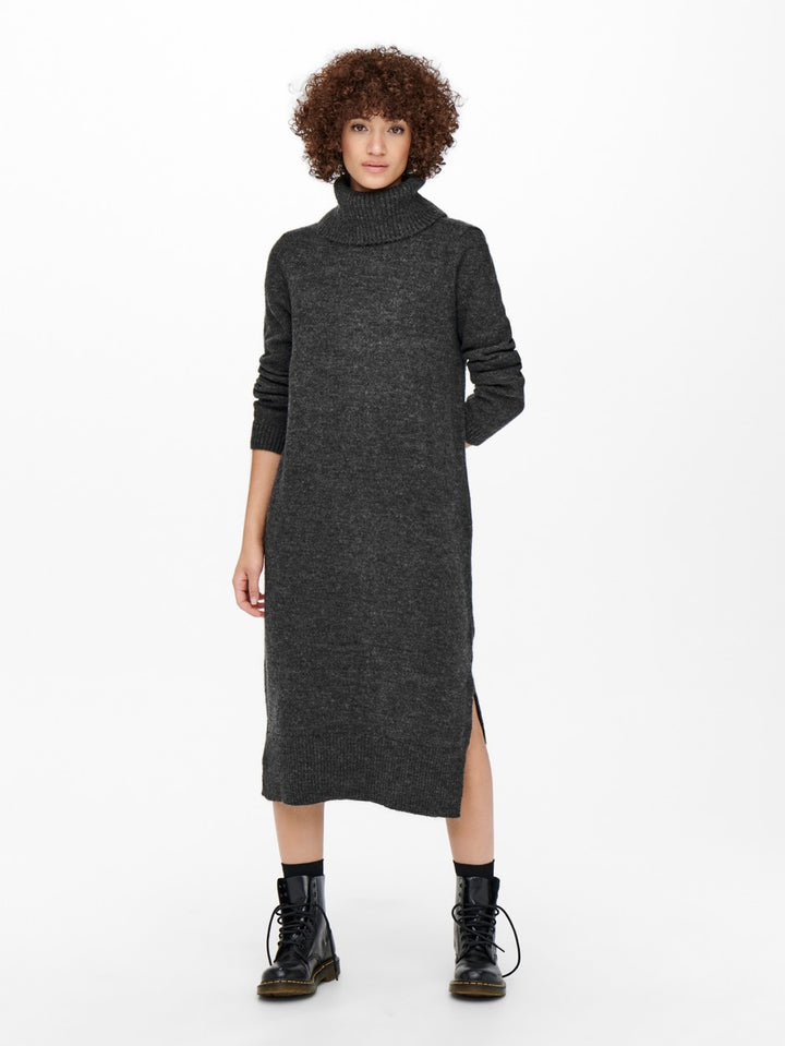 Onlbrandie L/s Rollneck Dress Knt N - Antraciet