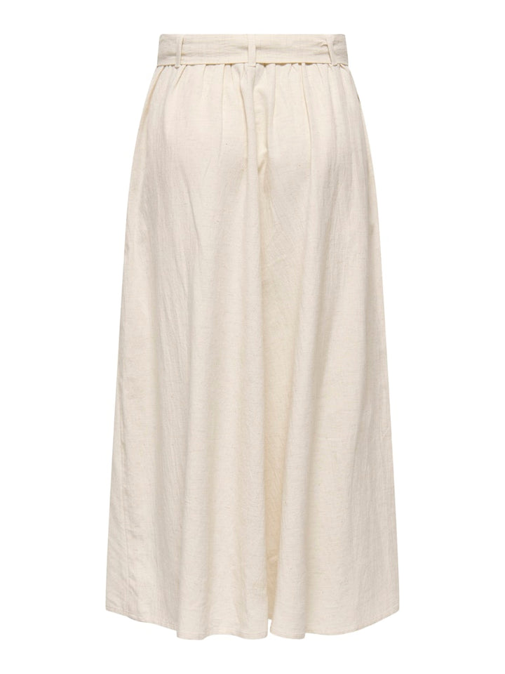 Jdymilan Linen Hw Belted Skirt Wvn Dia - Beige