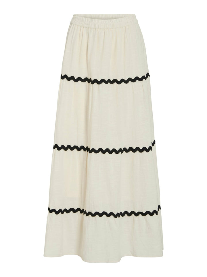 Vimanda Wavy Hw Maxi Skirt - Ecru Dessin