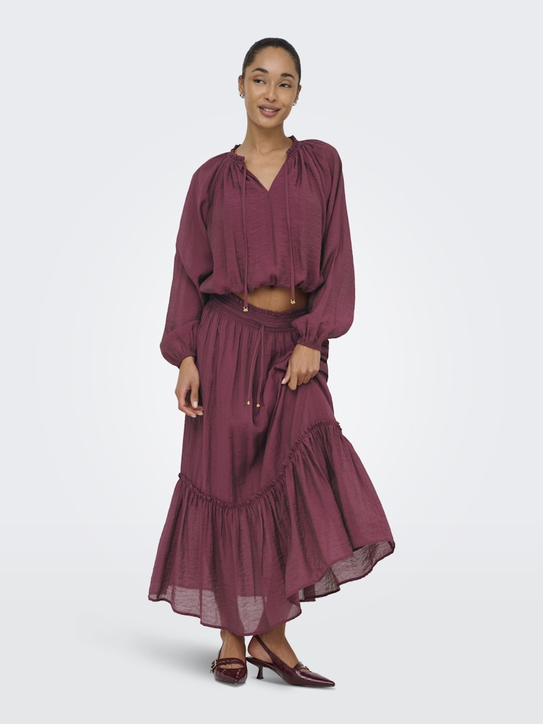 Jdypaige Mw Midi Skirt Wvn - Steenrood