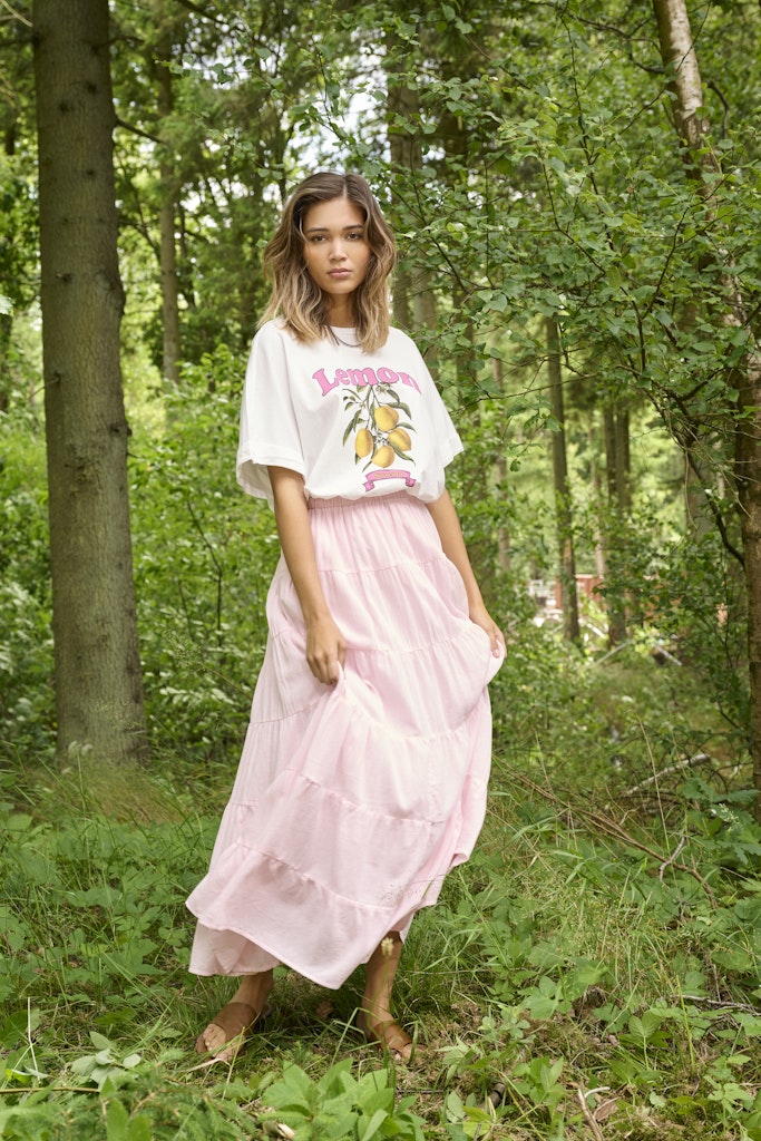 Onlkelly Long Layer Skirt Wvn - Licht Roze