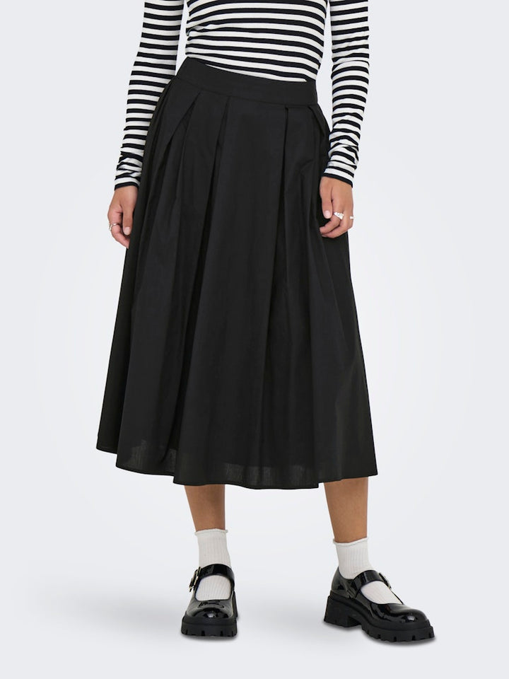 Onlmaila Long Pleat Skirt Ox Wvn - Zwart