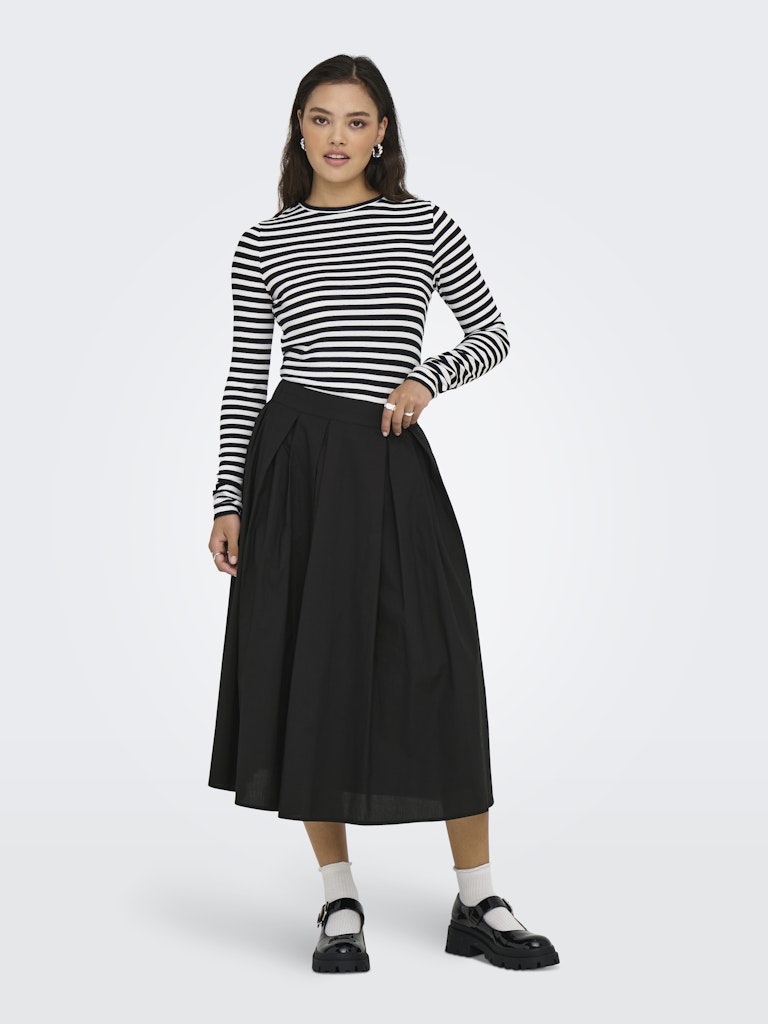 Onlmaila Long Pleat Skirt Ox Wvn - Zwart