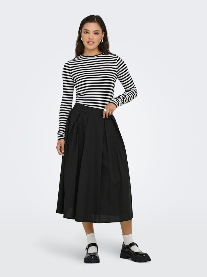 Onlmaila Long Pleat Skirt Ox Wvn - Zwart
