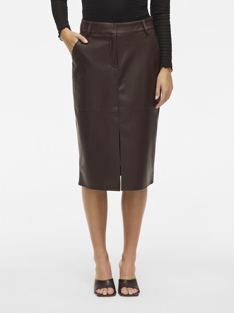 Vidagmar Hw Midi Coated Skirt - Noos - Bruin