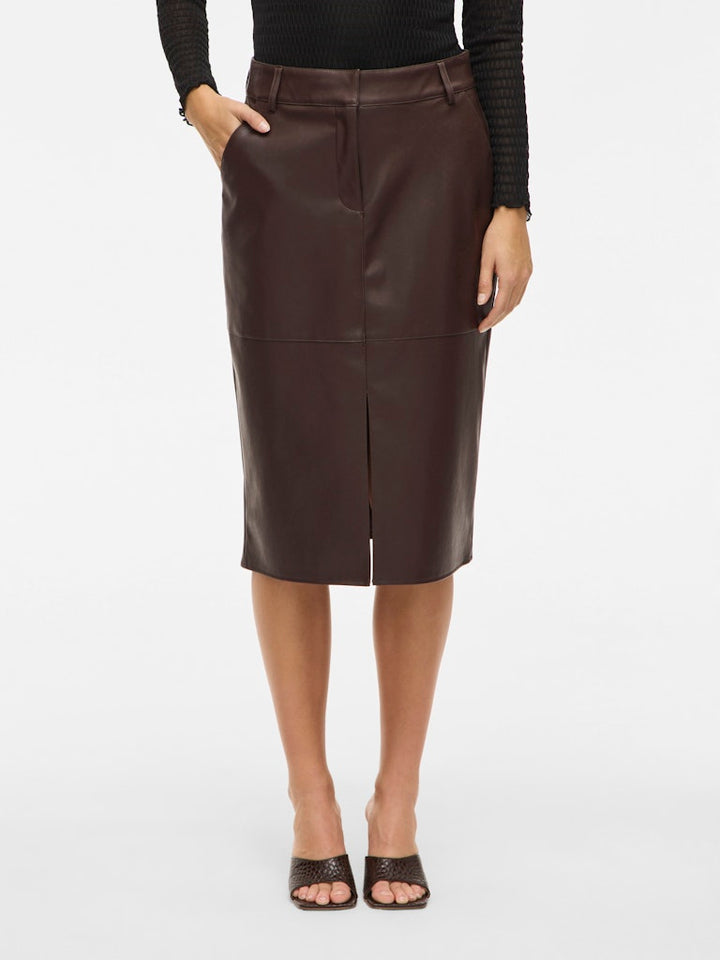 Vidagmar Hw Midi Coated Skirt - Noos - Bruin