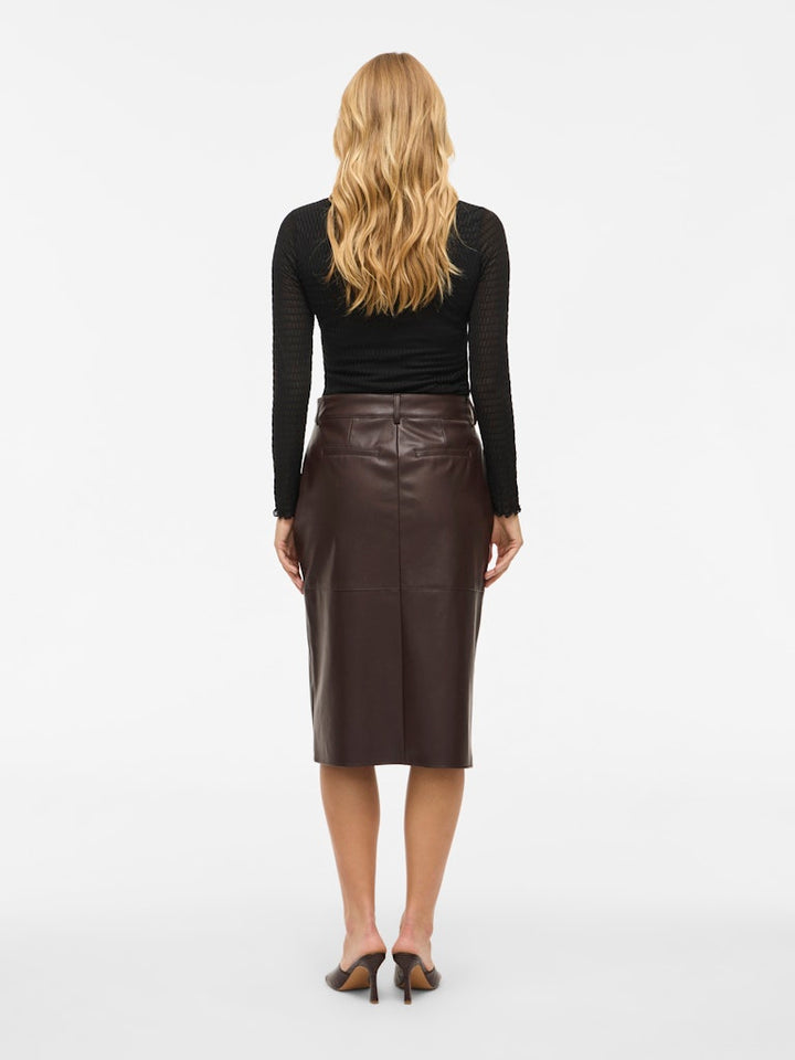 Vidagmar Hw Midi Coated Skirt - Noos - Bruin