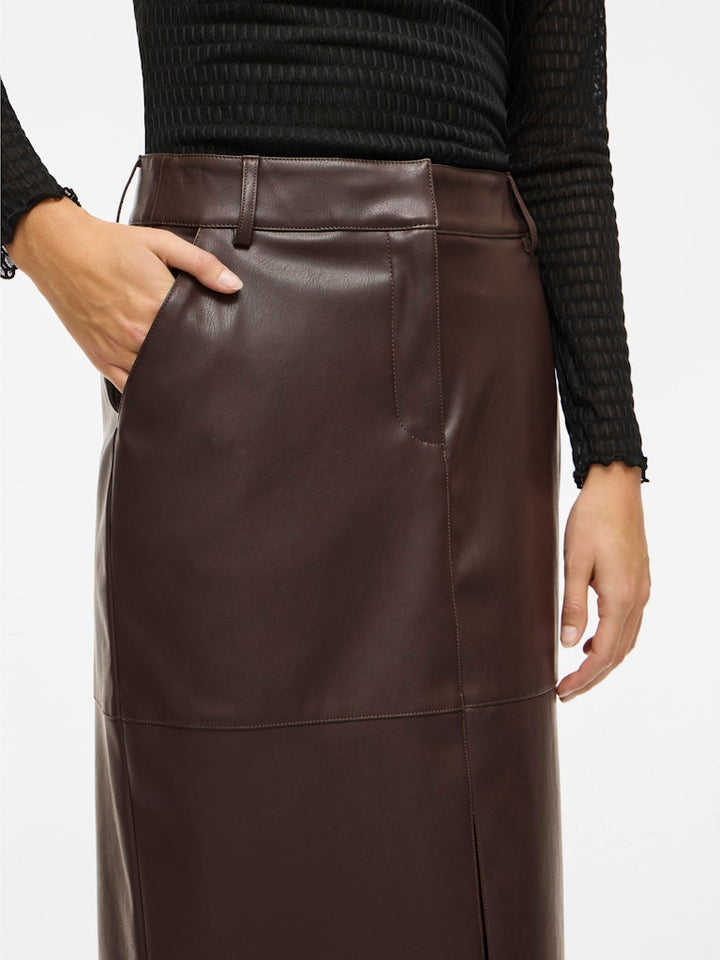 Vidagmar Hw Midi Coated Skirt - Noos - Bruin