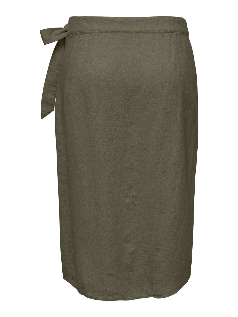 Jdysay Mw Midi Wrap Skirt Wvn Dia - Donkergroen