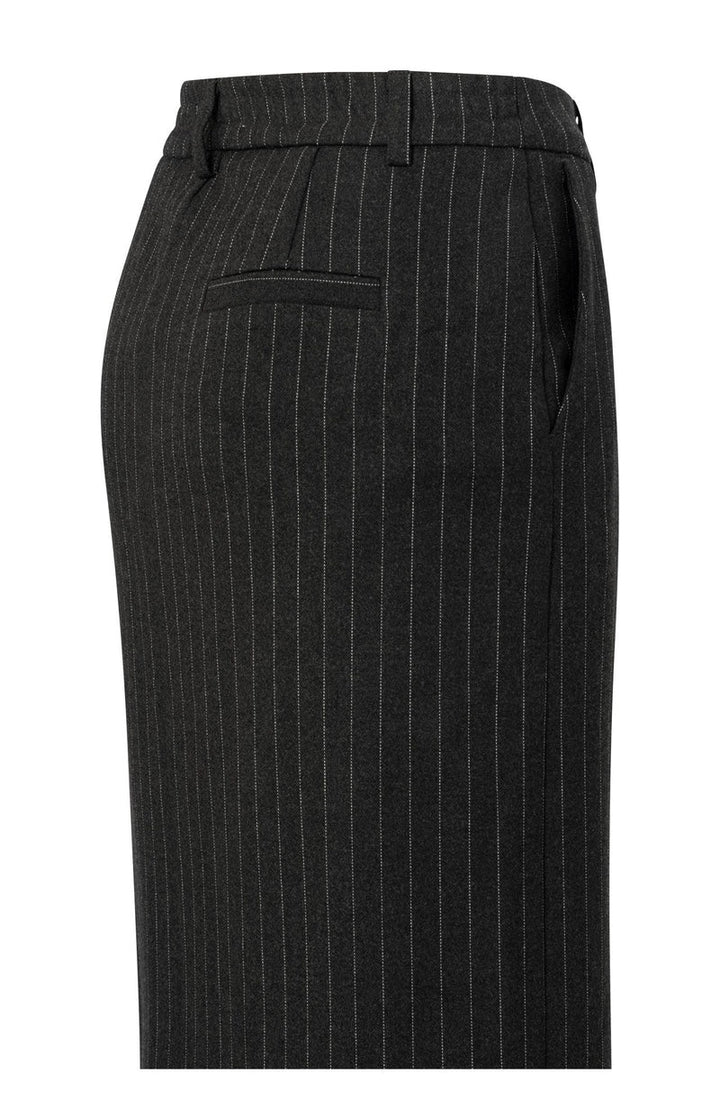 Soft Woven Pinstripe Midi Skir - Grijs Dessin