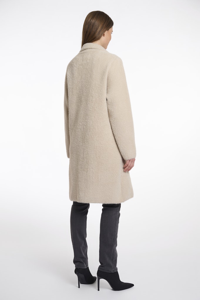 Long Double Breasted Cardigan - Beige