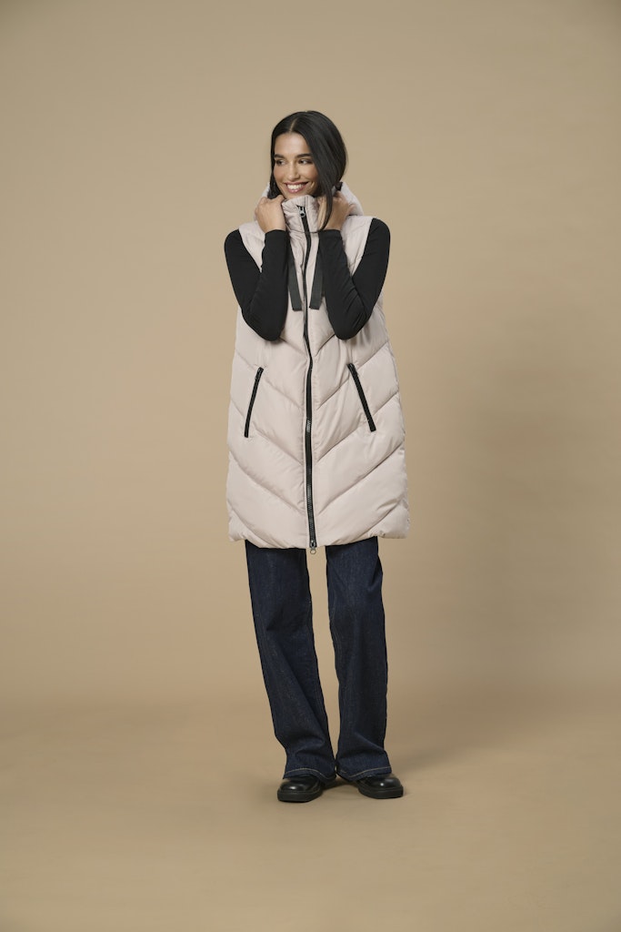 Jdyskylar Padded Hood Waistcoat Otw - Beige