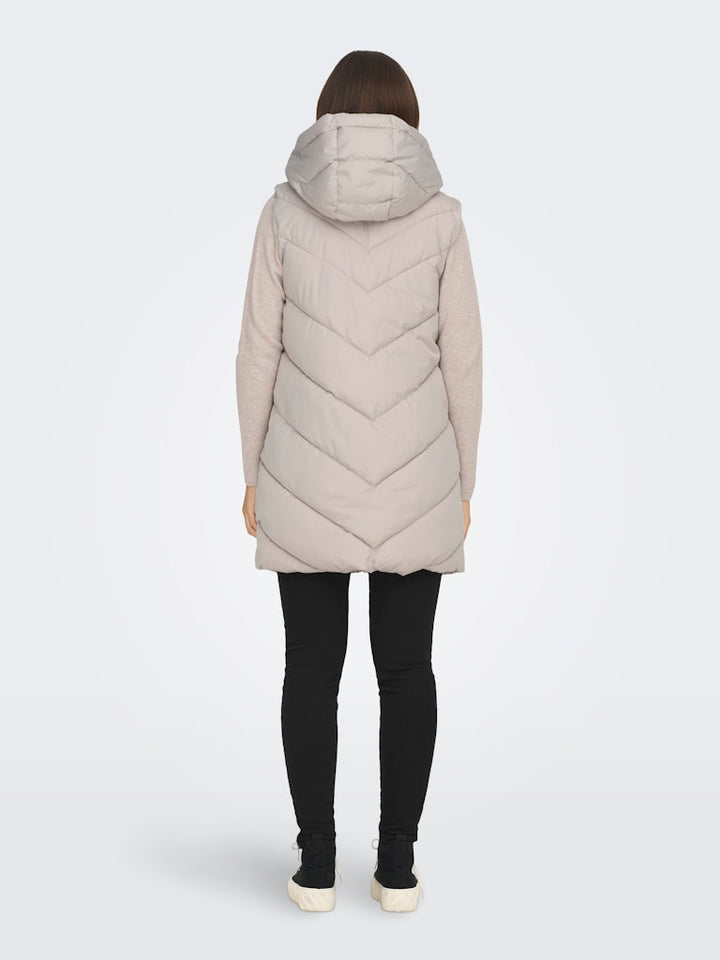 Jdyskylar Padded Hood Waistcoat Otw - Beige
