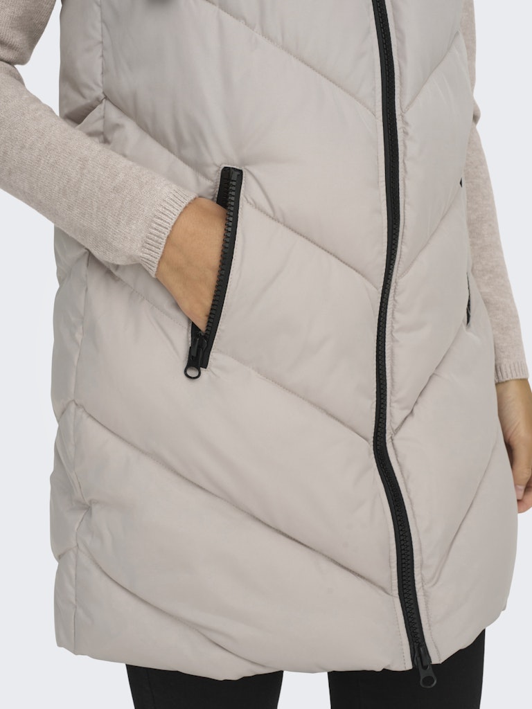 Jdyskylar Padded Hood Waistcoat Otw - Beige