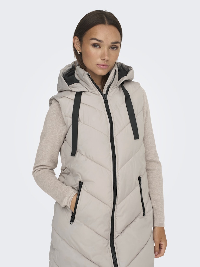 Jdyskylar Padded Hood Waistcoat Otw - Beige