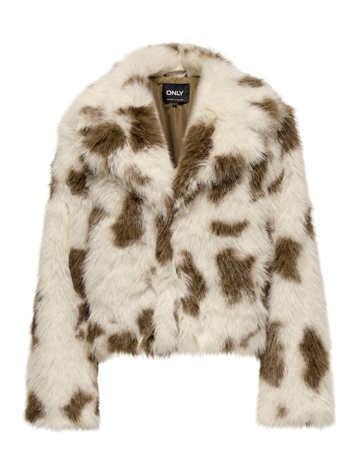 Onljamie Faux Fur Jacket Cc Otw - Ecru Dessin