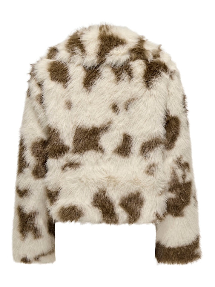 Onljamie Faux Fur Jacket Cc Otw - Ecru Dessin