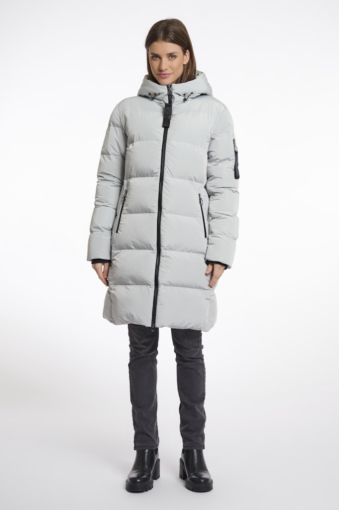 Long Padded Hooded Coat - Mint