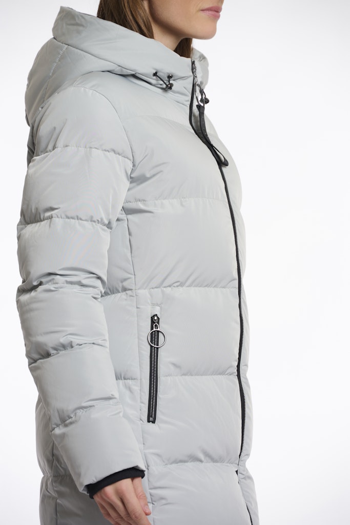 Long Padded Hooded Coat - Mint