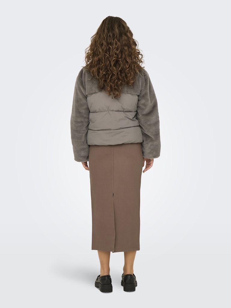 Onlwanja Fur Puffer Mix Jacket Noos Otw - Taupe
