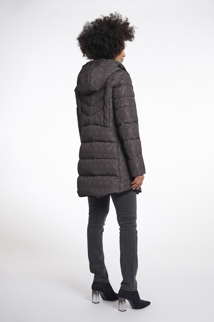 Padded Coat With Detachable Hood - Bruin Dessin