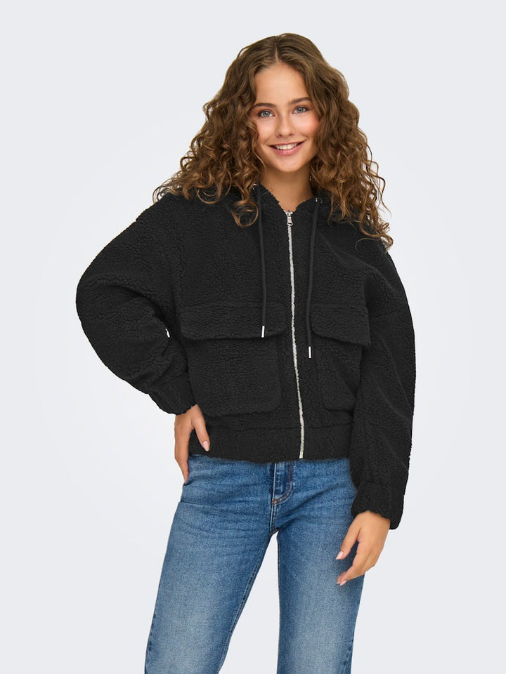 Onltanja Teddy Hood Jacket Otw Noos - Zwart
