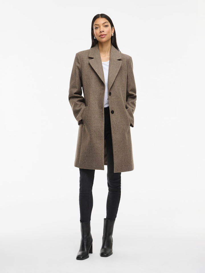 Viclaudia Button Coat - Noos - Zand
