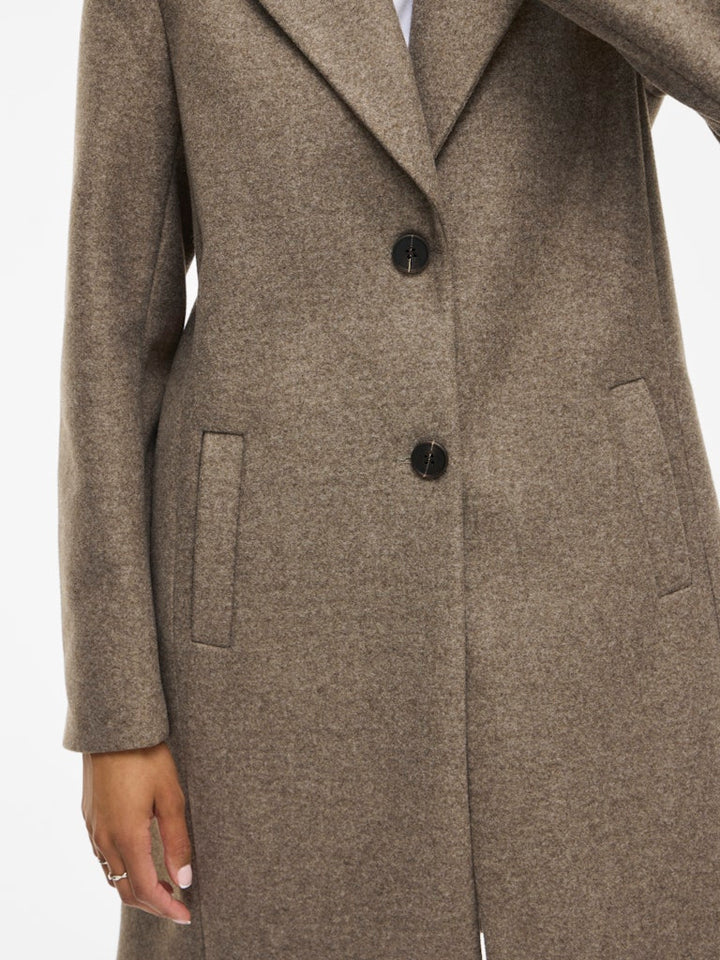 Viclaudia Button Coat - Noos - Zand