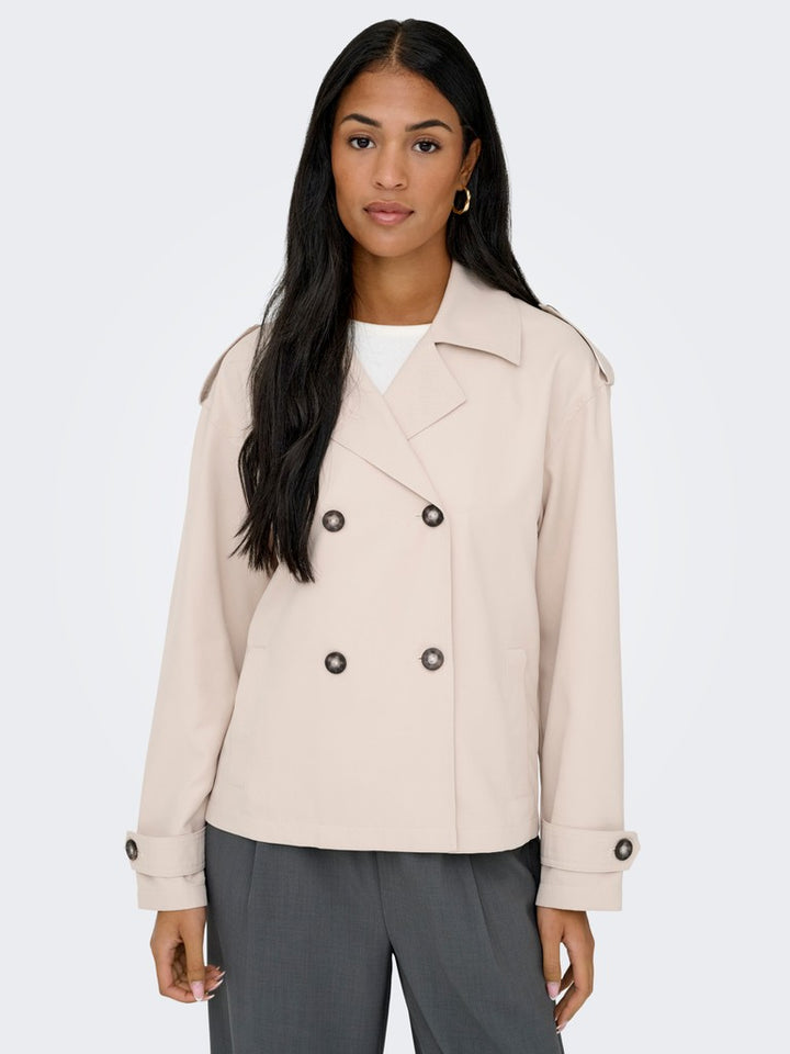 Onlhannah Short Trenchcoat Otw - Beige