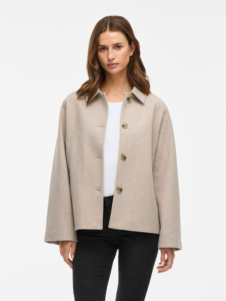 Viclaudia L/s Jacket- Noos - Beige