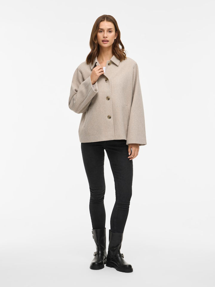 Viclaudia L/s Jacket- Noos - Beige