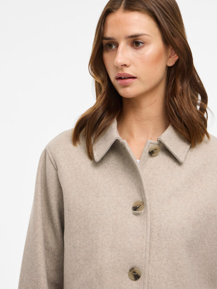 Viclaudia L/s Jacket- Noos - Beige