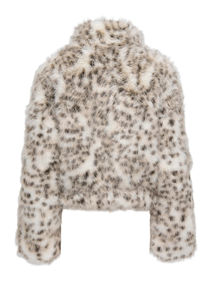 Onljanis Life Faux Fur Leo Jacket Cc Otw - Ecru Dessin
