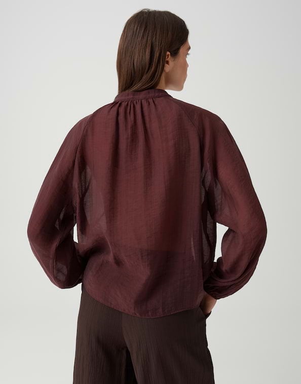 Opus Fabrielle blouse l/m dames – wijnrood