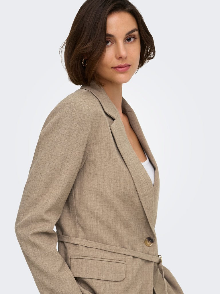 Jdyhaze L/s Belt Blazer Tlr - Bruin