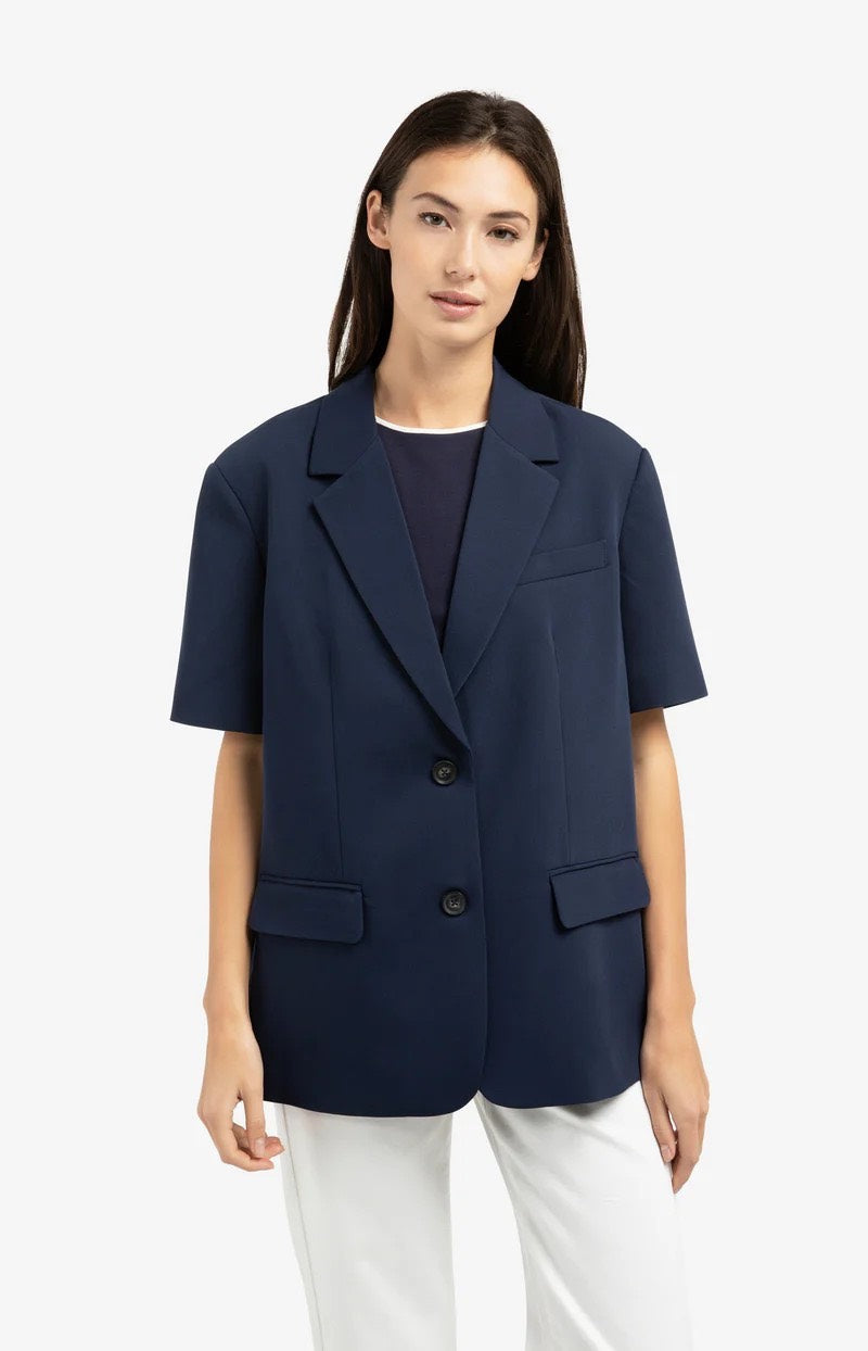 Blazer Met Korte Mouwen - Navy