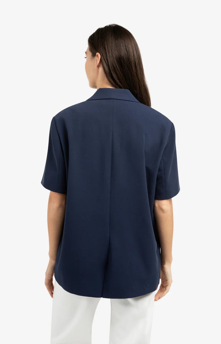 Blazer Met Korte Mouwen - Navy