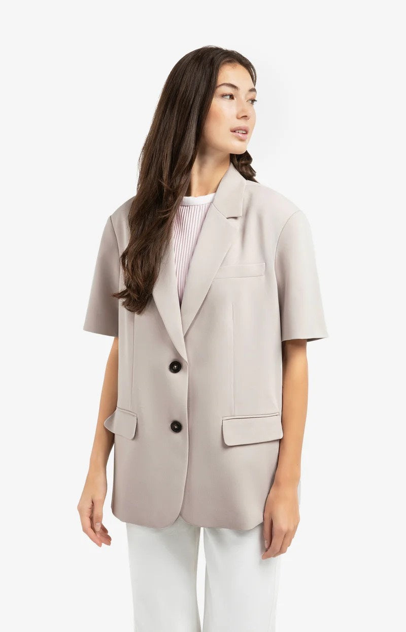 Blazer Met Korte Mouwen - Zand